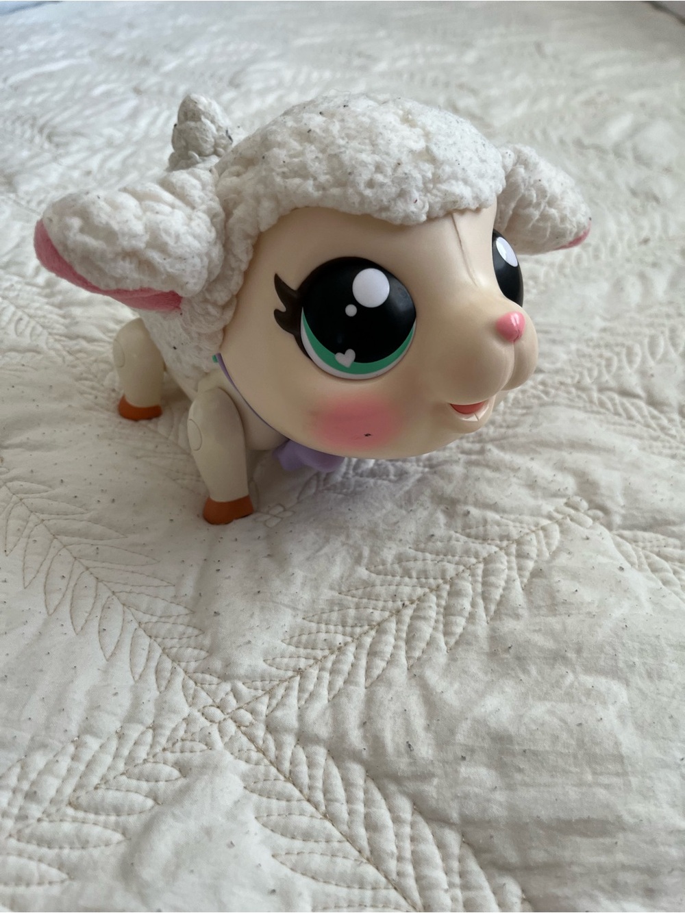 Plush-Top Lamb Toy with Big Green Eyes - Kids Toy